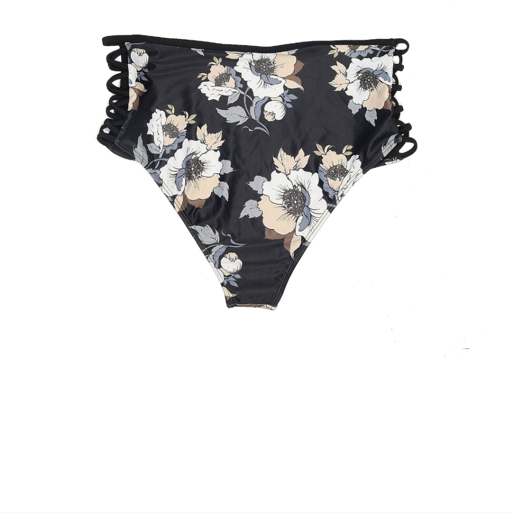 Floral Black Bikini Bottom